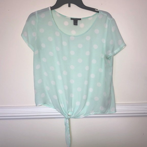 🔥BOGO FREE- polka dot mint green blouse - Picture 5 of 8